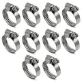 10 Pack SAE Size 8 Stainless Steel Hose Clamps, German Style Embossed Worm Gear Clamp, Adjustable 5/8 to 1 inch (16-25mm) for Small Engine Fuel Line Plumbing - size: 5/8 to 1 inch (10 Pack)