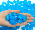4.8Lbs 1100Pcs Glow in The Dark Stones Pebbles Blue Glow Rocks - color: Blue, size: 1100