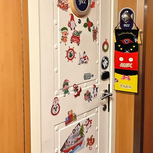 RUNROLE 8 Inch Narrow Fish Extender to Right Fit the Cabin Door - 1, 2, 3, 4 Pocket Hanging Storage Organizer, Easily Customize, 2026 & 2027 FE for Gift Exchanges and Pixie Dust, Cruise Essentials - size: 2 Pockets