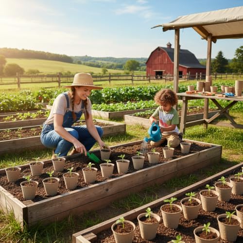 YESIACE Peat Pot, 126 Packs 3.15 Inch Seed Starting Pots with Drainage Holes Round Nursery Pot, Biodegradable Round Plant Seed Starter Peat Pots Germination Seedling Trays - size: 3.15 inch Round