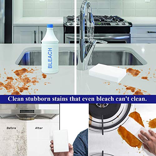 Magic Sponge Eraser, 50 Pack Melamine Sponge Sheets Foam in Bulk, All-Purpose Large Kitchen Dish Cleaning Pads, White Nano Scrub Non-Scratch Cleaner for Household, Bathroom, Wall - size: 50