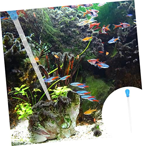 GANAZONO Fish Dropper Feeder Pipette Cleaner Whisky Pipette Water Dropper Fish Net Aquarium Fish Tank Cleaning Pipette Fish Tank Water Cleaner Pipette for Fish Tank Aquarium Pipette Blue - size: 43.00X4.00X4.00CM