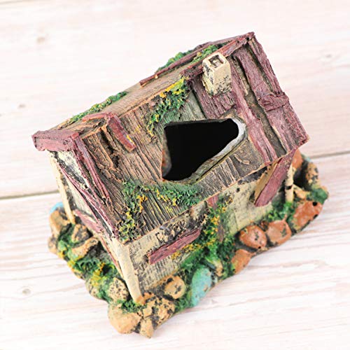 balacoo Aquarium Fish Tank Cave 5.11x3.34x4.72In Resin Fish Shelter Hideaway – Secure Hiding Spot for Stress Reduction – for Freshwater Tanks, Shrimp & Turtles