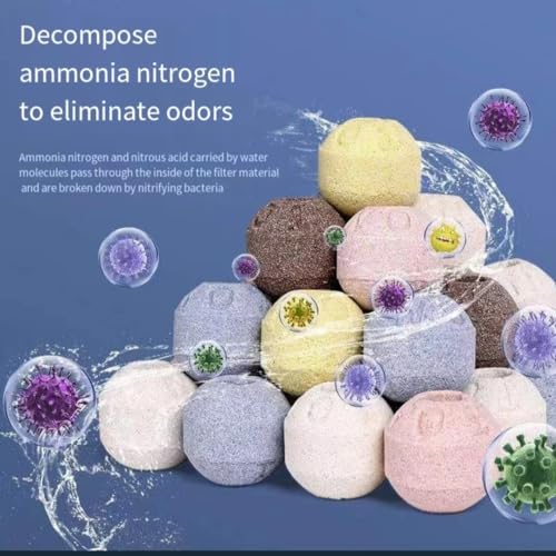 1000g, 2.2lb Aquarium bio Media,6 in 1 Ceramic Filter Media for Aquarium Sump Filter Ceramic Rings Activated Carbon Bio Balls bio Balls Ceramic Rings Set with mesh Bag