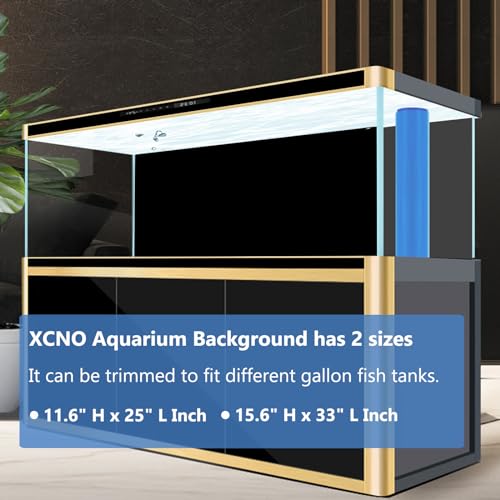 XCNO Blue Black Aquarium Background Poster Fish Tank Background Wallpaper Aquarium Backdrop Double-Sided Fish Tank Decorations Paper 12"x 25" - size: 11.6" x 25" In