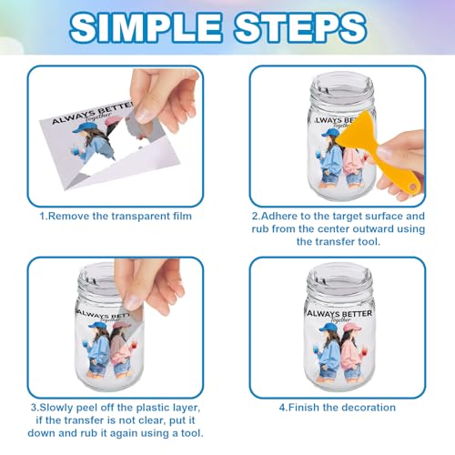GLOBLELAND 18 Sheets Best Friend Transfer Stickers 3.9x3.6 Inch Best Sister Colorful Transfer Decal Friendship Text Rub on Transfer for Cup Decal Vase Glass Art Crafts Decorations - style: Best Friend