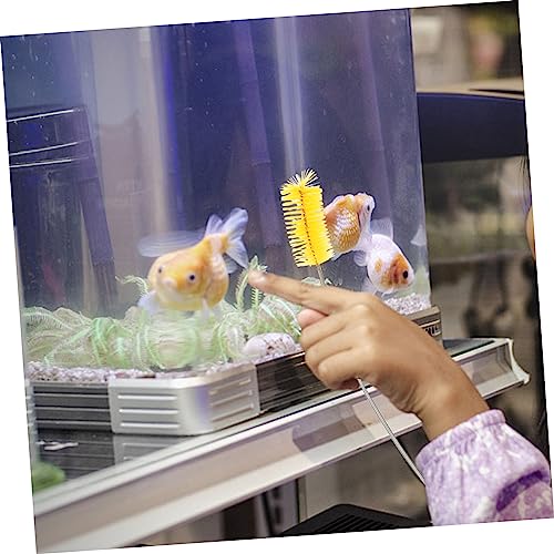 minkissy 1Set Double Ended Flexible Aquarium Cleaning Brush Set High Density Fish Tank Inlet Brush for Hard to Reach Areas for Water Outlet and Connector Cleaning