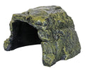 Rock Hide Cave for Reptiles, Amphibians Rock Den - Terrarium & Aquarium Decor, Great for Bearded Dragons,Lizards,Snakes,Turtles,Geckos,Frogs,Small Animals - Large Size - style: Medium Size ( Green )