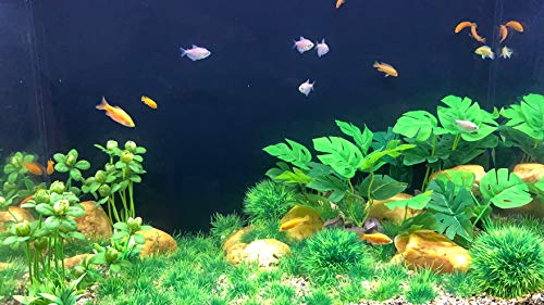 Artificial Green Water Plants Flower Set 18 Pcs, Fish Tank Aquarium Decorations, Made of Soft Plastic