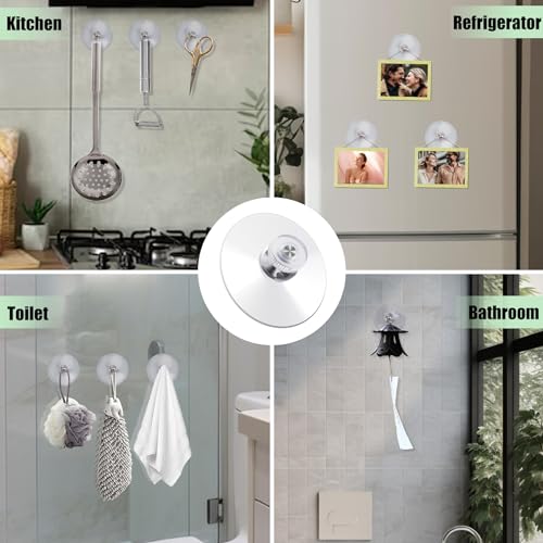 16 Pcs Suction Cup Plastic Pads, 50mm/1.96 Inch Clear PVC Sucker Pads, Strong Adhesive Holder With M5 Screw Nut for Windows, Bathrooms, Glass Walls, Car Sun Shades