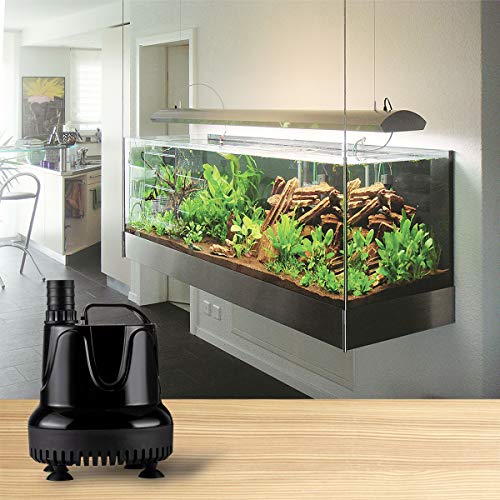 hygger 215 GPH Quick Water Change Aquarium Pump Submersible Fountain Water Pump Fish Tank Pond Drain Transfer Pump with 2 Adaptors