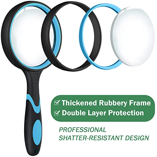 20 Pcs 10x Magnifying Glass for Kids and Seniors Non-Slip Handheld Reading Magnifier 75 mm Magnifying Lens for Book Newspaper Reading Classroom Science Nature Exploration Back to School Gifts