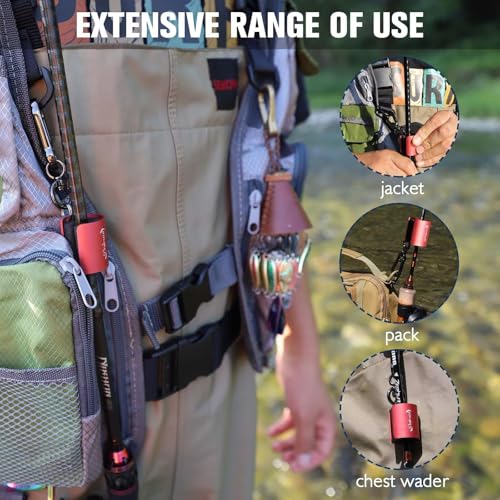 Creek Rod Clips Wearable Fishing Rod Holder Clip Fly Fishing Pole Accessories 1PCS & 2PCS - color: Cylindrical-Black-2PCS