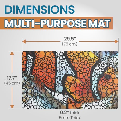 Flipper Luxurious Waterproof Aquarium Mat, Ideal for Fish Tank Cleaning, Anti-Slip Door Mat with Custom Art, Computer Mat, and Desktop Mat - Long Lasting and Durable - color: Clownfish