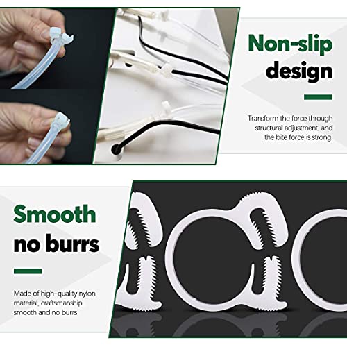 Quickun 1/4" 5/16" 3/8" 1/2" 5/8" 3/4" 1" Heavy Duty Double Snap Grip Nylon Hose Clamps Several Ratcheting Adjustable Clamp, 110 Packs - size: Kit-110pcs