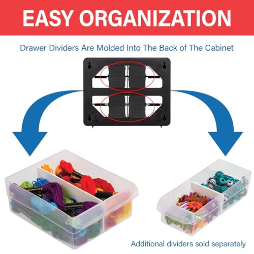 Akro-Mils 16-Drawer Plastic Drawer Storage Cabinet for Garage Organization, Beads, Makeup Organizer, Building Bricks Storage, Teacher Toolbox, 10-1/2" W x 6-1/2" D x 8-1/2" H, 10116 Black - color: Black, size: 16 Drawer, style: 1 Pack