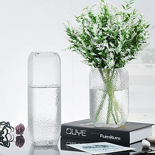 XLFAQXM 8 Pack Artificial Plants Flowers Grass Shrubs No Fade Faux Plastic Flowers Outdoor for Vases Farmhouse Garden Porch Patio Office Indoor Wedding Decoration Greenery Fake Plants (5#White) - color: 5#white