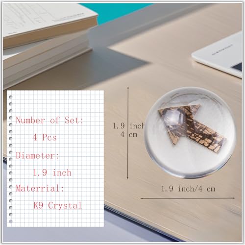 Bluwtoclan 4 Pcs Crystal Magnifying Paper Weights,1.9 inch Clear Dome Paper Weight for Office Desk,Outdoor Events,Physics Classroom - size: 1.9 Inch-4Pcs