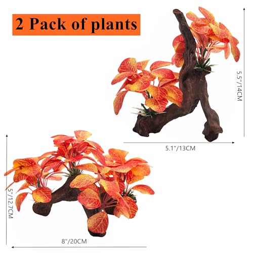 M2cbridge Artificial Fish Tank Plants Aquarium Plant Aquatic Water Grass Foreground Decor(2PCS Large Colorful) - color: 2pcs Large Colorful