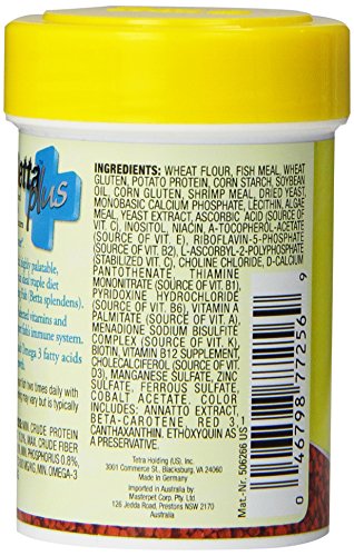 Tetra TetraBetta Plus Floating Mini Pellets, Fish Food with Natural Color Enhancer, 1.2 Ounces (Pack of 2) - size: 1.2 Ounce (Pack of 2), style: Mini Pellets