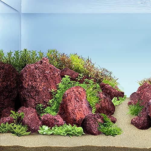 LANDEN Red Lava Stones (16lbs,3~10inch,11pcs) Aquarium Rock for Aquascaping Terrariums, Paludariums,Vivariums, Reptile and Amphibian Enclosures, Fish Tank Decoration Landscape Stone - size: 03 Red Lava Stones（3-10inch,16lbs）
