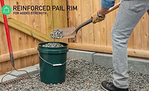 United Solution ECOSense 5 Gallon Bucket, Heavy Duty, Comfortable Handle, Perfect for on The Job, Home Projects, or Cleaning; Made from 90% Recycled Materials.100% Recyclable (Pack of 3) - color: Eco Green