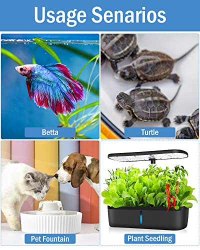 AquaMiracle Mini Aquarium Heater 5V/2A USB 10W Small Fish Tank Heater for Tanks up to 1 Gal, Digital Display Thermostat Betta Heater with Dry-Run & Overheat Protection, Memory Function