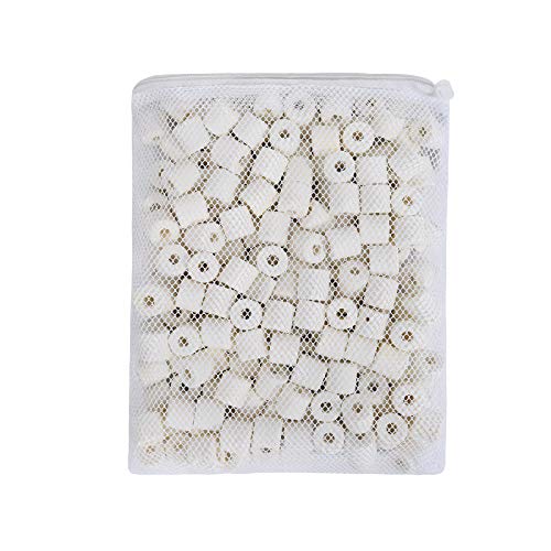 JIHAQUA Aquarium Bio Ceramic Rings 18 lbs Filter Media for Pond Fish Tank Canister Filter - size: 18 lbs