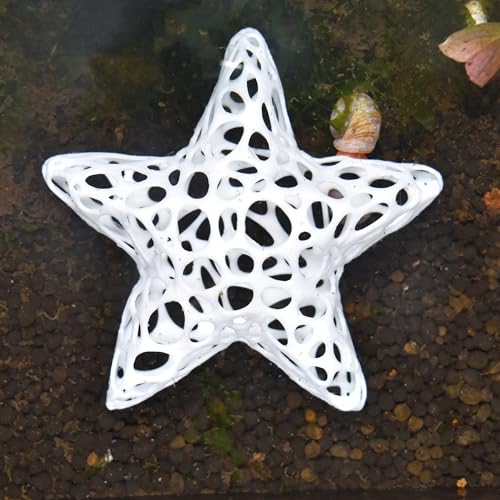 Decorative Starfish Aquarium Hideout, White Lattice Design Shrimp Shelter, Fish Tank Ornament - color: White
