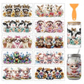 arricraft 10 Sheets Cute Animals UV DTF Cup Wrap for 16OZ Glass, Animal-Shaped Flowerbeds Rub on Decals PVC Transfer Stickers for DIY Cups Wood Funiture 24x11cm/9.4x4.3inch - style: Cute Animals Theme
