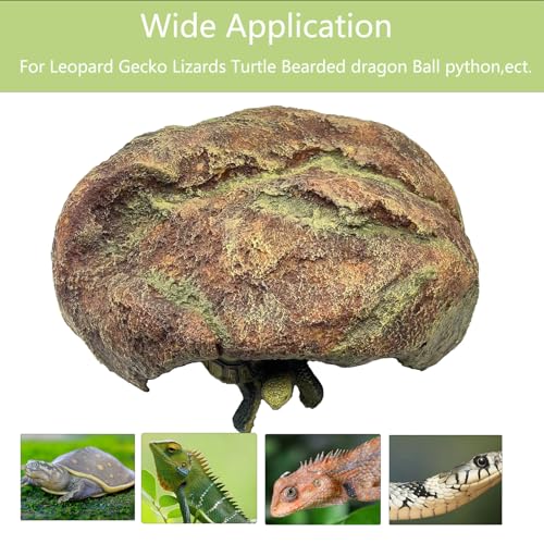 Extra Large Reptile Hide Resin Snake Hideout for Ball Pythons Amphibians Hides and Caves Simulation Rock Reptile Habitat Hidden for Habitat Lizard Leopard Gecko Bearded Dragon