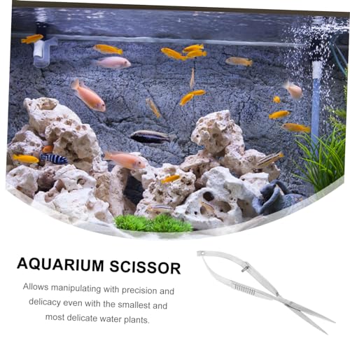 Toyvian Professional Spring Aquarium Scissors Stainless Steel Aqua-plant Trimming Tool for Aquascaping Portable Water Grass Clipper for Aquarium Maintenance