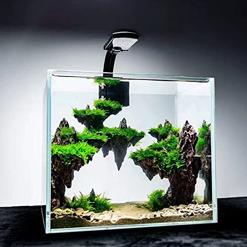 Allcolor Ultra Clear Rimless Aquarium Tank 6-60 gallons Low Iron Glass (4.6Gal - Top Glass Canopy) - size: 4.6Gal 10.2"L×10.2"W×10.2"H