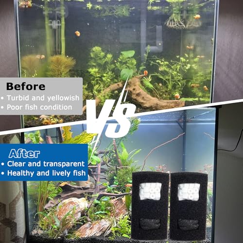 Aquarium Filter Media Replacement Kit, Filter Media for Fluval Flex, SPEC, EVO & Betta Fish Tank, Fish Tank Accessories Includes Foam, Carbon Refills, Ceramic Rings & Cord