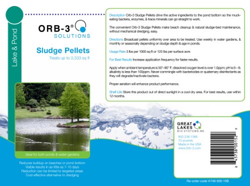 Orb-3 Sludge Pellets Pail Bulk for Ponds, 10-Pound - size: 10-Pound Pail Bulk