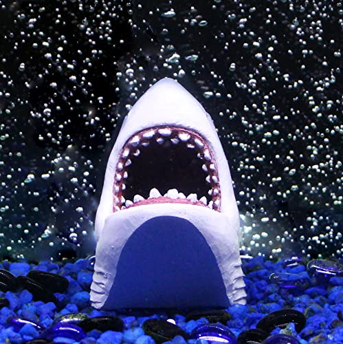Penn-Plax Jaws Officially Licensed Aquarium Decoration – Shark Swim-Through – Safe for Freshwater and Saltwater Fish Tanks – Small - style: Shark Swim-Through