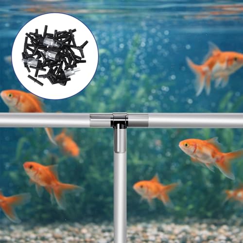 40 Piece Aquarium Airline Tubing Connectors I T L Y, 4pcs Aquarium Air Pump Check Valve Anti Shedding Fish Tank Tube Adapters Splitter Accessories for 3/16 Inch Airline Tubing (Black)