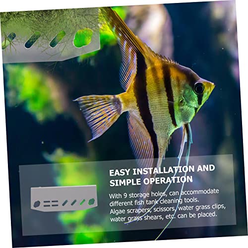 1Pc Aquarium Tool Holder Compact Fish Tank Organizer for Scissors Tweezers and Scrapers Durable Water Grass Tool Rack with Multiple