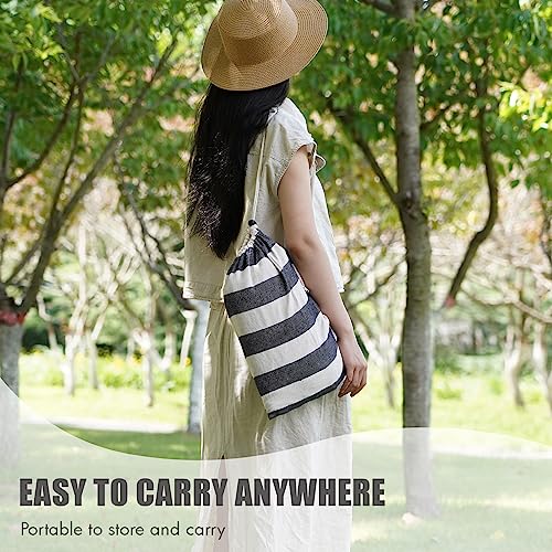 INNO STAGE Brazilian Hammock with Tree Straps - Cotton Hammocks Portable Hammock with Carry Bag for Backyard, Porch, Outdoor and Indoor Use - color: Blue White, size: X-Large