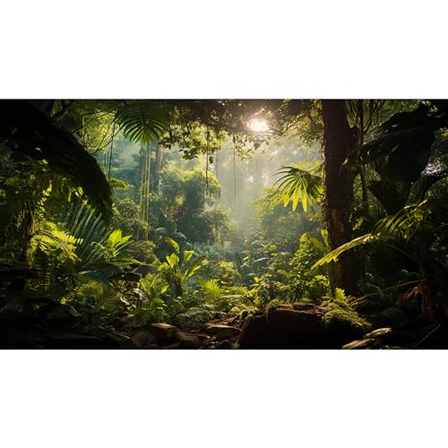 Aquarium Background, Ocean Fish Tank Background, Terrarium Background Cloth, Vinyl Cloth 24 x 12 inches - color: Forest, size: 24X12in
