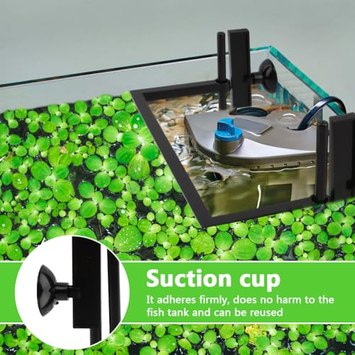 Aquarium Floating Plant Corral, Floating Plant Barrier with Suction Cups, Self-Adjusting Height for Water Level Changes, Helps Keep Floating Plants Away from Filter Flow, for Framed/Frameless Tanks
