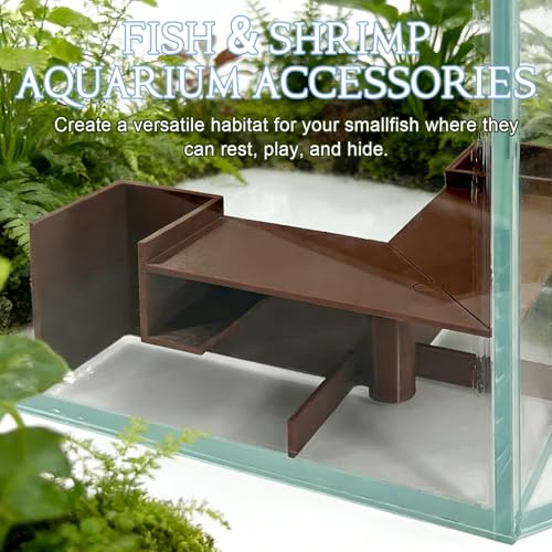 Aquarium Cave - Fish Fish Habitat Tunnel Decor for Shrimp Hideout and Betta Fish, Underwater Maze Tunnel Aquatic Decorations, Fish Habitat Accessories for Aquariums