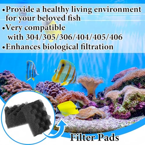 20 Pcs Foam Filters Media Pads Compatible with Fluval 304/305/ 306/404/ 405/406 Foam Filter Media Replacements Sponges for Aquarium Canister Accessories