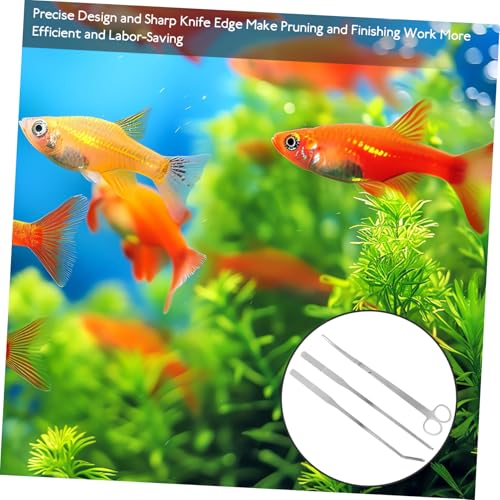 Aquarium Aquascaping Tools 1 Set of Stainless Steel Scissors Tweezers Spatula for Easy Maintenance