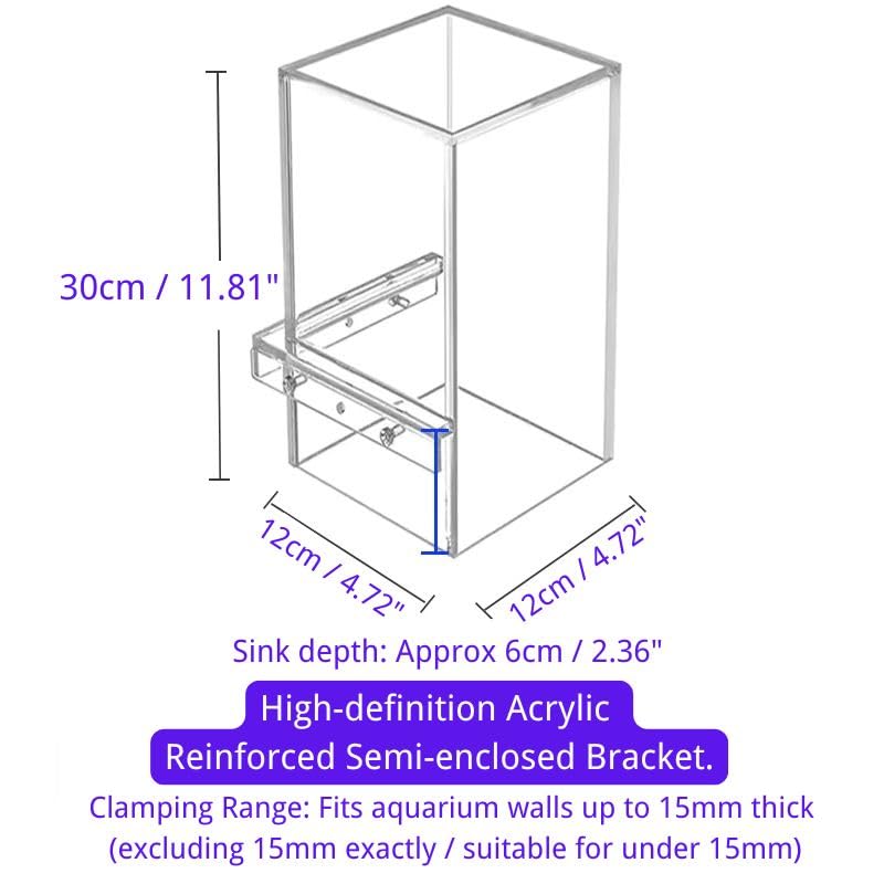 AeroAquarium Negative Pressure Fish Tower, Vacuum Anti-Gravity Desktop Fish Tank Decor for Betta, Self-Filling Floating Aquarium with Bracket for Zen Home Office Gift - size: 11.81"*4.72"*4.72"