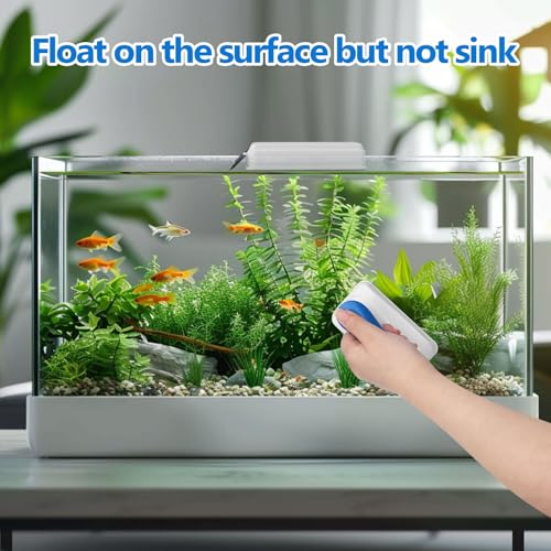 AQQA Aquarium Magnet Glass Cleaner,Dolphin Series-Fish Tank Algae Scraper Brush Cleaner for Glass or Acrylic,2 Detachable Blades Floating Cleaning Tool For1/4-1/2 Thickness - size: M 1/4"-1/2" Thickness