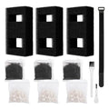 ANTOBLE Aquarium Filter Media, 3 Set Foam Filter Block A1376 Carbon Refills Ceramic Rings Compatible with Fluval Flex EVO SPEC Betta Desktop Aquarium Series (Includes 2 Brushes)