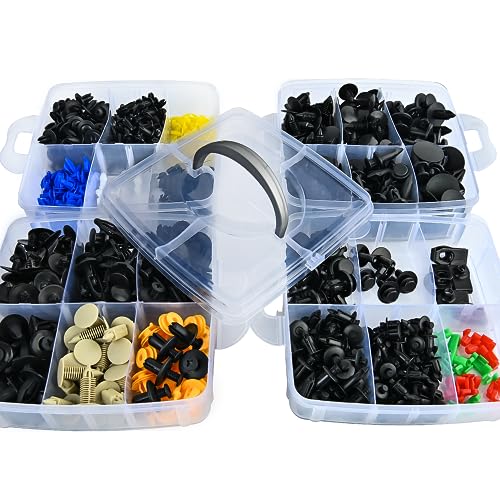 Nilight 860Pcs Car Push Retainer Clips & Auto Fasteners Assortment -26 Most Popular Sizes Nylon Bumper Fender Rivets with 10 Cable Ties and Fasteners Remover for Toyota GM Ford Honda Chevy - color: 860Pcs Clips + Remover