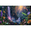 Fantasy Garden Aquarium Background Waterfall Tropical Forest Fish Tank Background Lush Moss Rainforest Flowers Reptile Tank Backgrounds Fantasy Sunray Butterfly Reptile Enclosure Backgrounds 48x24in