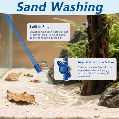 Lpraer 8.53ft Aquarium Siphon Vacuum Cleaner Tool Kit for Fish Tank Water Change Cleaning Sand & Gravel, Compatible with Various Tank Sizes